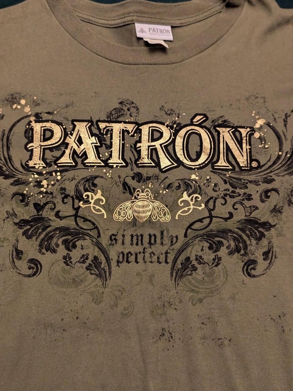 Patron Y2K Men's Crew Neck Logo T-Shirt in Olive - Picture 2 of 6